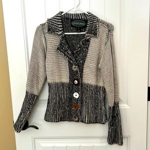 Knitted sweater - button up - brown